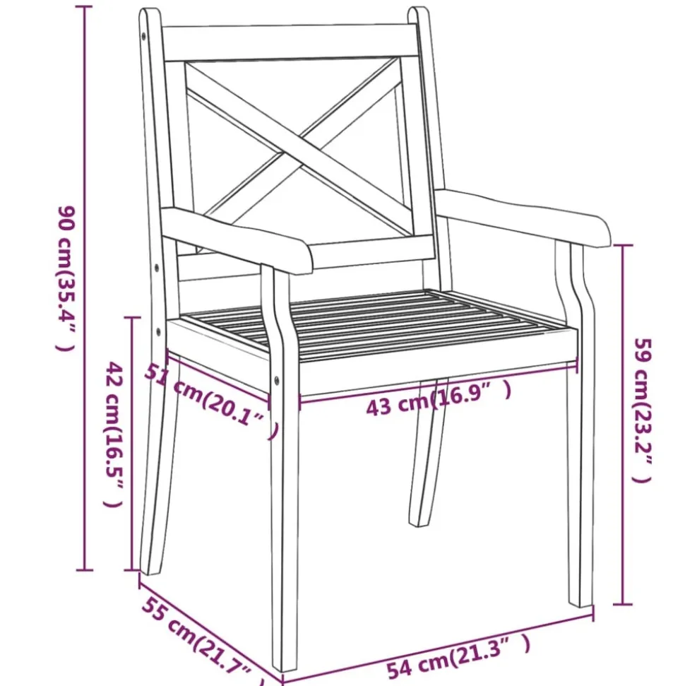MAISON EXCLUSIVE - Chaises à manger d'extérieur lot de 6 bois d'acacia massif