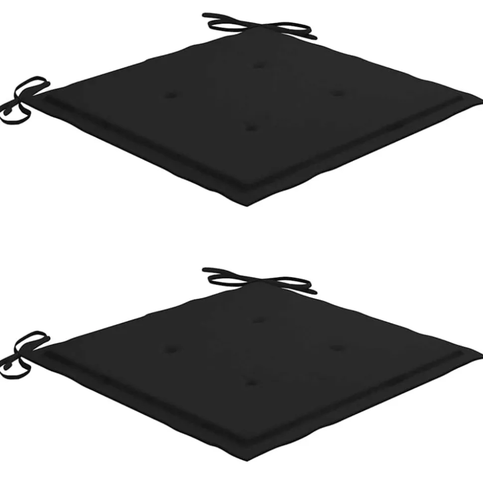 MAISON EXCLUSIVE - Chaises de jardin lot de 2 et coussins noir bois de teck massif