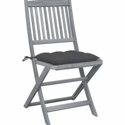 MAISON EXCLUSIVE - Chaises pliables d'extérieur lot de 2 et coussins bois d'acacia