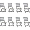MAISON EXCLUSIVE - Chaises pliables d'extérieur lot de 8 et coussins bois d'acacia