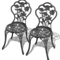 MAISON EXCLUSIVE - Chaises de bistro lot de 2 aluminium coulé vert