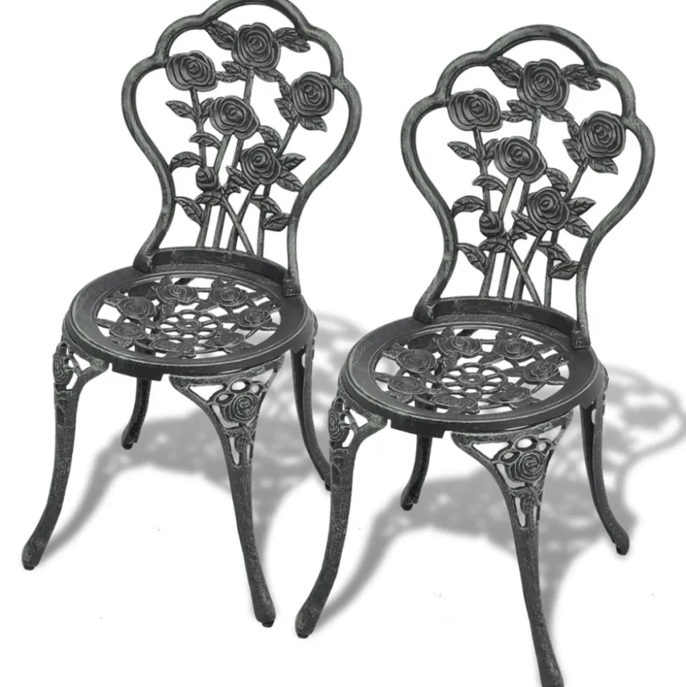 MAISON EXCLUSIVE - Chaises de bistro lot de 2 aluminium coulé vert