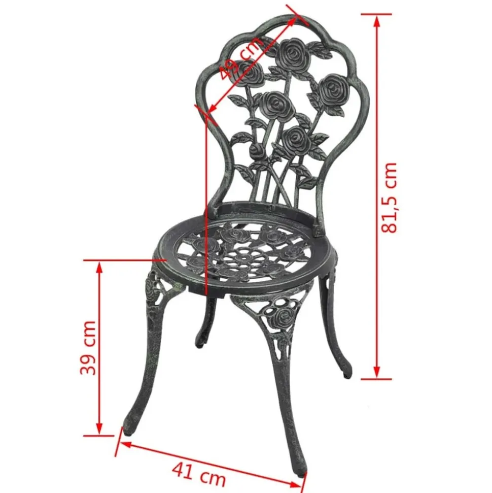 MAISON EXCLUSIVE - Chaises de bistro lot de 2 aluminium coulé vert