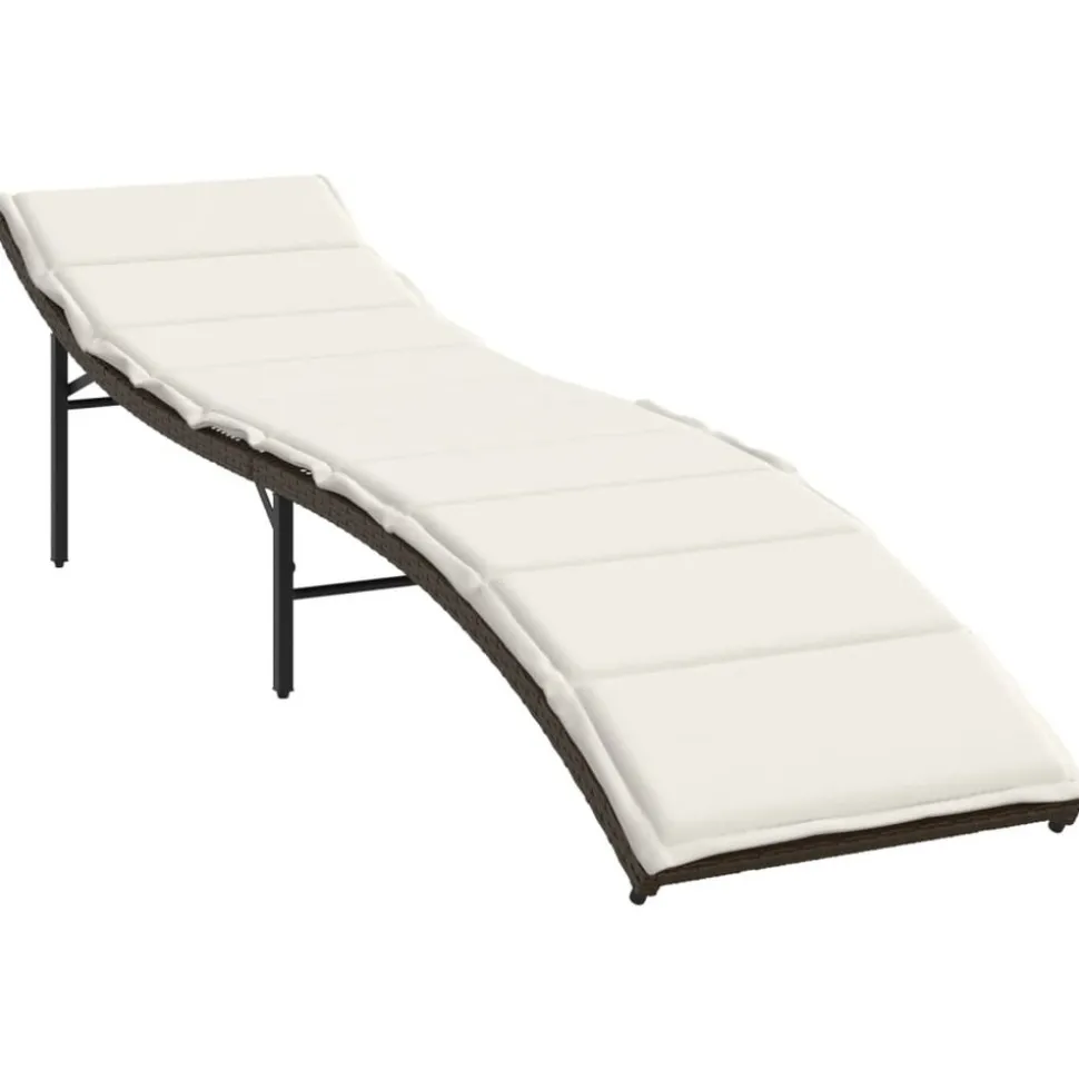 MAISON EXCLUSIVE - Chaises longues lot de 2 avec table marron résine tressée
