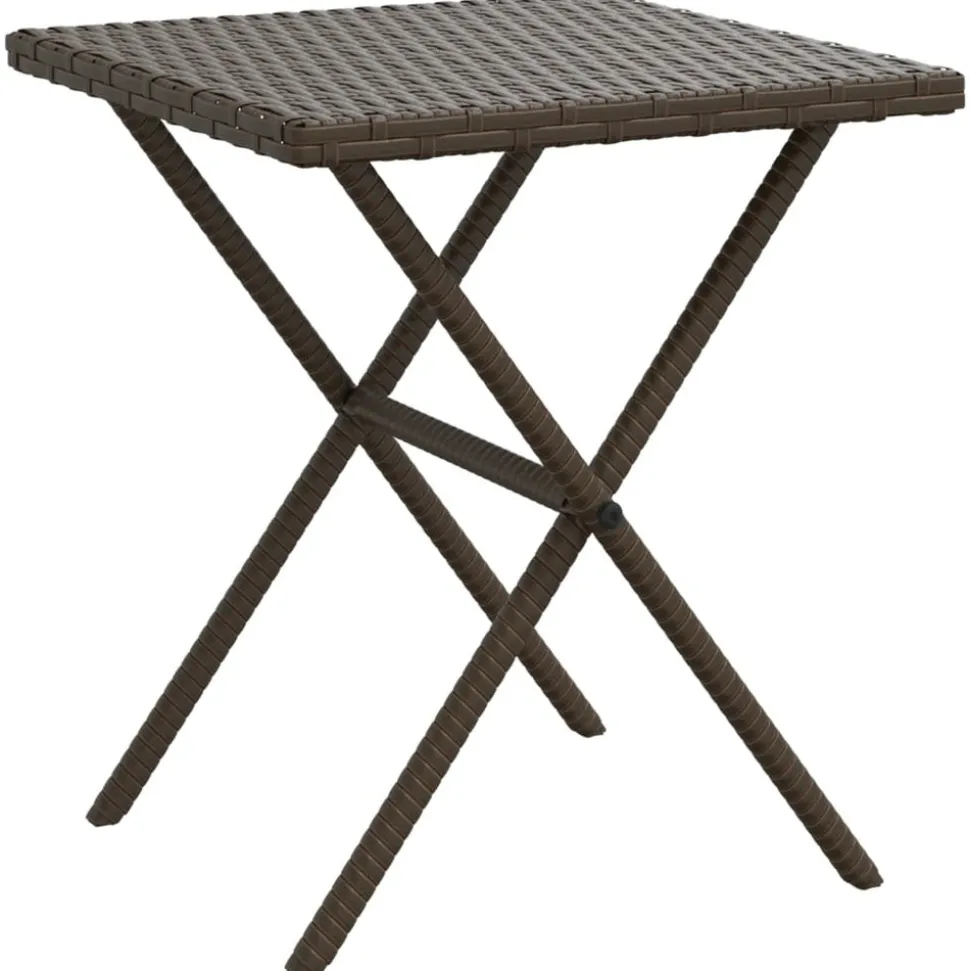 MAISON EXCLUSIVE - Chaises longues lot de 2 avec table marron résine tressée