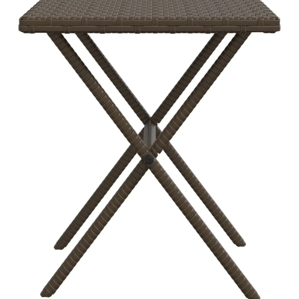 MAISON EXCLUSIVE - Chaises longues lot de 2 avec table marron résine tressée