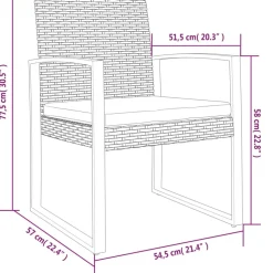 MAISON EXCLUSIVE - Chaises à manger de jardin lot de 2 marron rotin pp