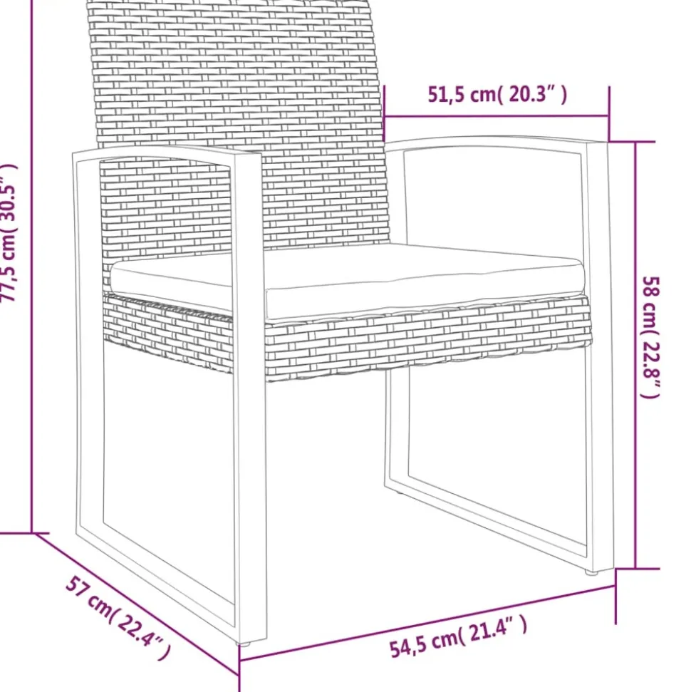 MAISON EXCLUSIVE - Chaises à manger de jardin lot de 2 marron rotin pp