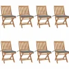 MAISON EXCLUSIVE - Chaises pliables de jardin avec coussins lot de 8 teck solide