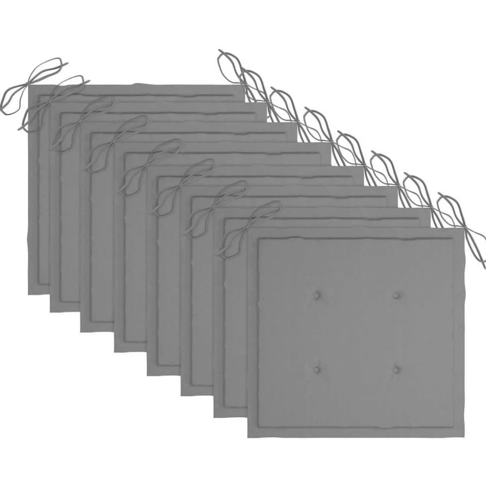 MAISON EXCLUSIVE - Chaises pliables de jardin avec coussins lot de 8 teck solide