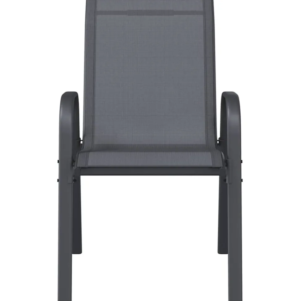 MAISON EXCLUSIVE - Chaises empilables de jardin lot de 6 gris tissu textilène