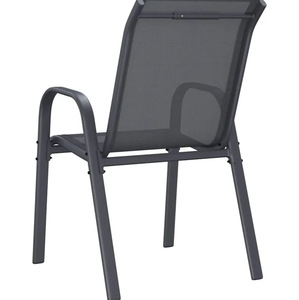 MAISON EXCLUSIVE - Chaises empilables de jardin lot de 6 gris tissu textilène