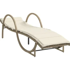 MAISON EXCLUSIVE - Chaises longues lot de 2 avec coussins beige résine tressée