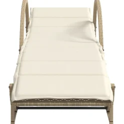 MAISON EXCLUSIVE - Chaises longues lot de 2 avec coussins beige résine tressée