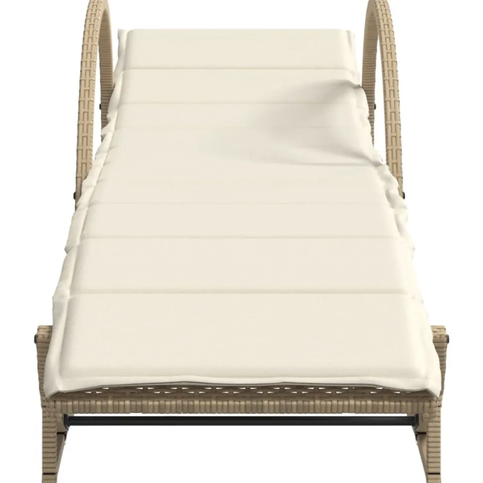 MAISON EXCLUSIVE - Chaises longues lot de 2 avec coussins beige résine tressée