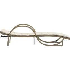 MAISON EXCLUSIVE - Chaises longues lot de 2 avec coussins beige résine tressée