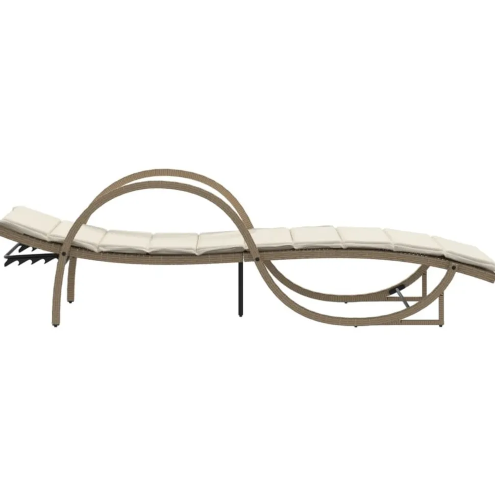 MAISON EXCLUSIVE - Chaises longues lot de 2 avec coussins beige résine tressée