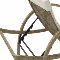 MAISON EXCLUSIVE - Chaises longues lot de 2 avec coussins beige résine tressée