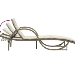 MAISON EXCLUSIVE - Chaises longues lot de 2 avec coussins beige résine tressée