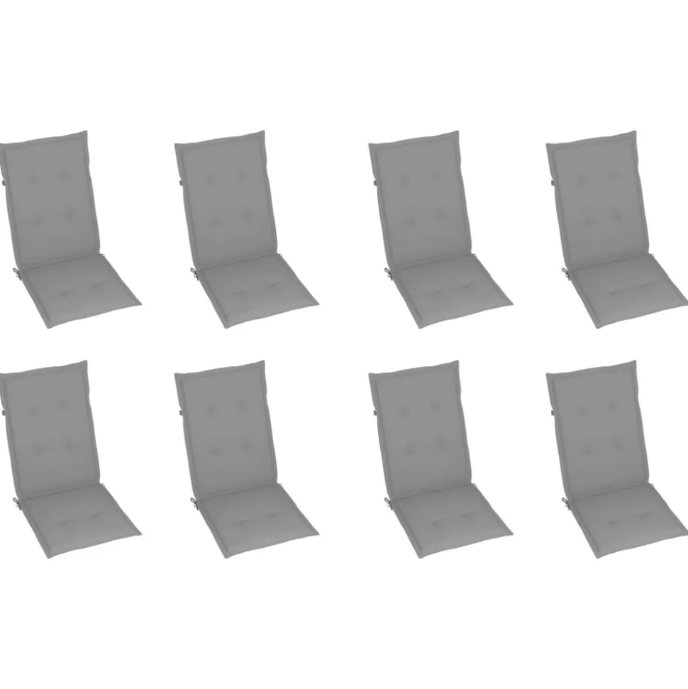 MAISON EXCLUSIVE - Chaises inclinables de jardin et coussins lot de 8 teck solide