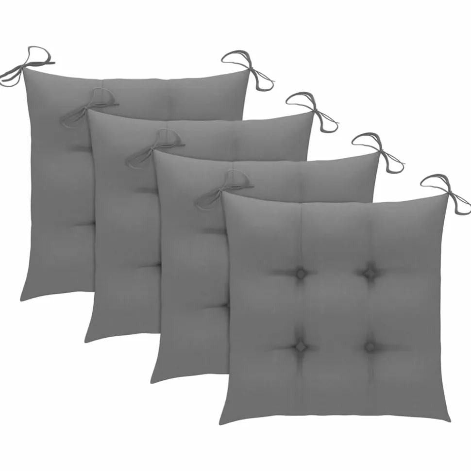 MAISON EXCLUSIVE - Chaises pliables de jardin avec coussins lot de 4 teck solide