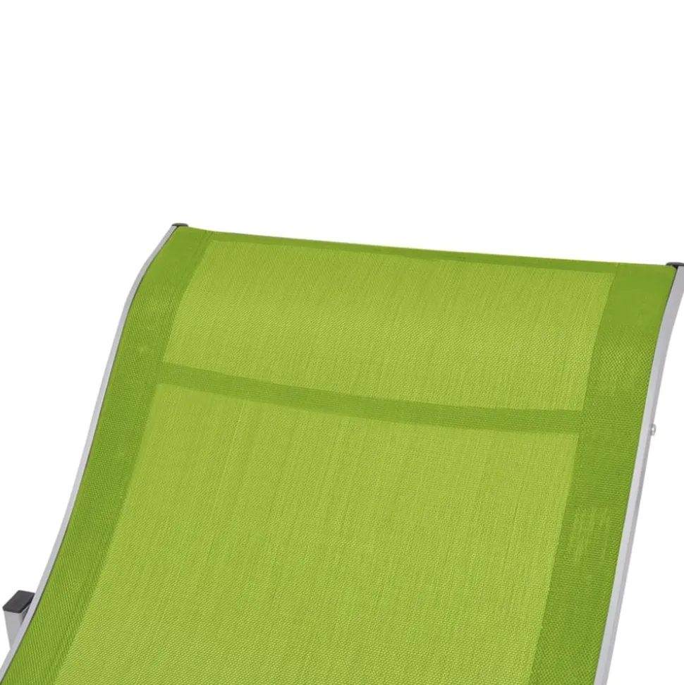 MAISON EXCLUSIVE - Chaises longues pliables 2 pcs vert textilène