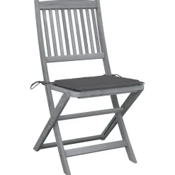 MAISON EXCLUSIVE - Chaises pliables d'extérieur lot de 2 et coussins bois d'acacia