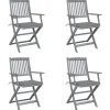 MAISON EXCLUSIVE - Chaises pliables d'extérieur lot de 4 et coussins bois d'acacia