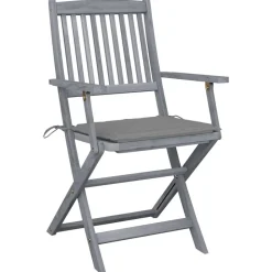 MAISON EXCLUSIVE - Chaises pliables d'extérieur lot de 4 et coussins bois d'acacia