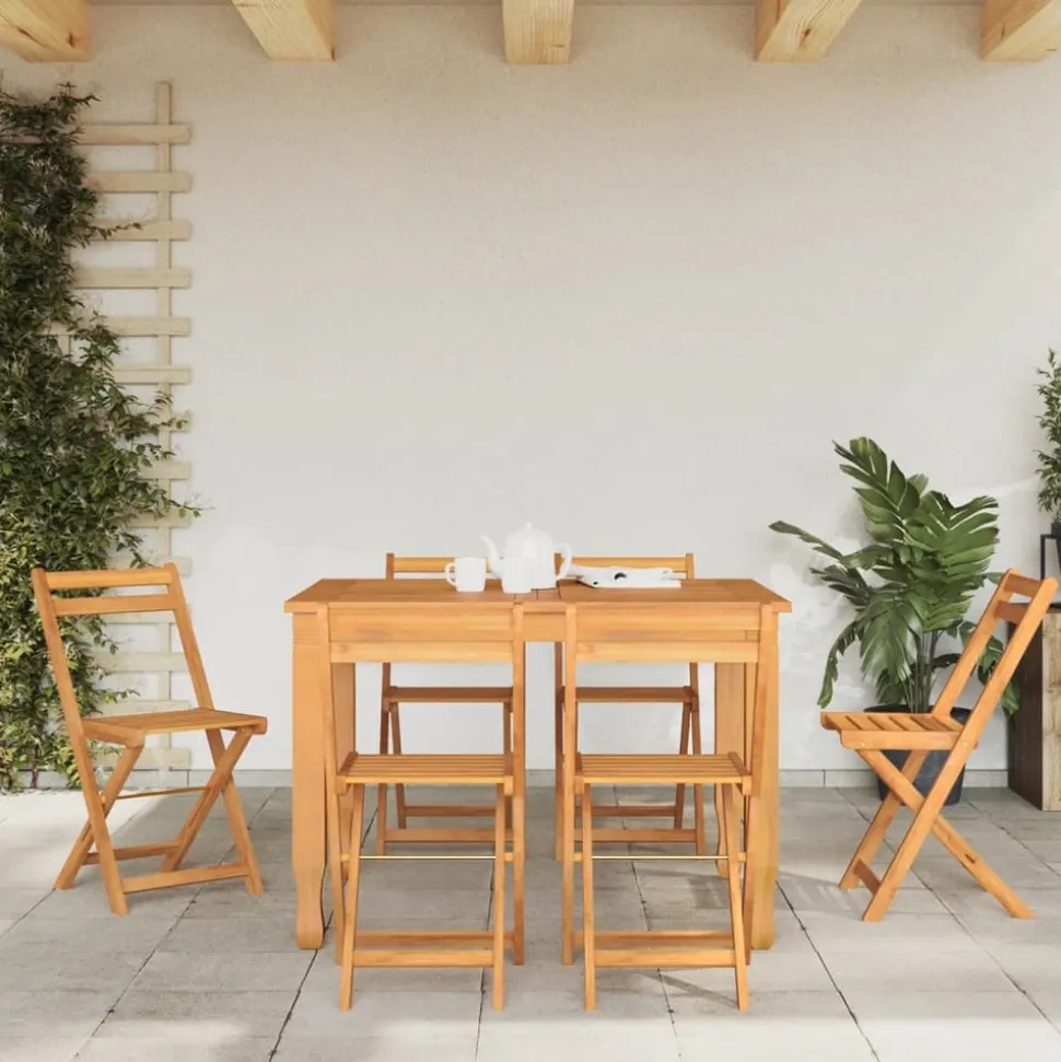 MAISON EXCLUSIVE - Chaises de bistrot pliantes lot de 6 bois d'acacia solide