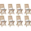 MAISON EXCLUSIVE - Chaises pliables d'extérieur et coussins lot de 8 bois d'acacia