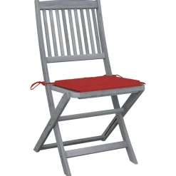 MAISON EXCLUSIVE - Chaises pliables d'extérieur lot de 4 et coussins bois d'acacia