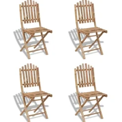 MAISON EXCLUSIVE - Chaises pliables d'extérieur bambou 4 pcs