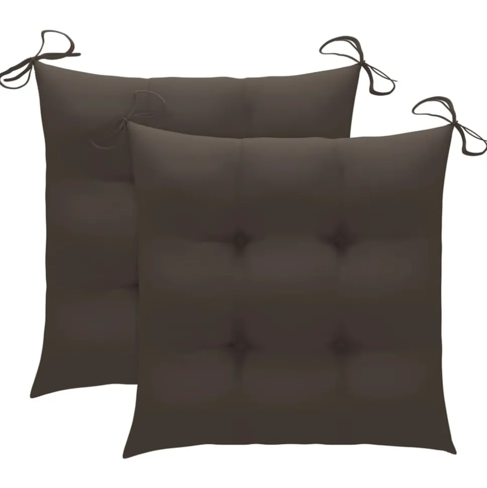 MAISON EXCLUSIVE - Chaises de jardin lot de 2 et coussins taupe bois teck massif