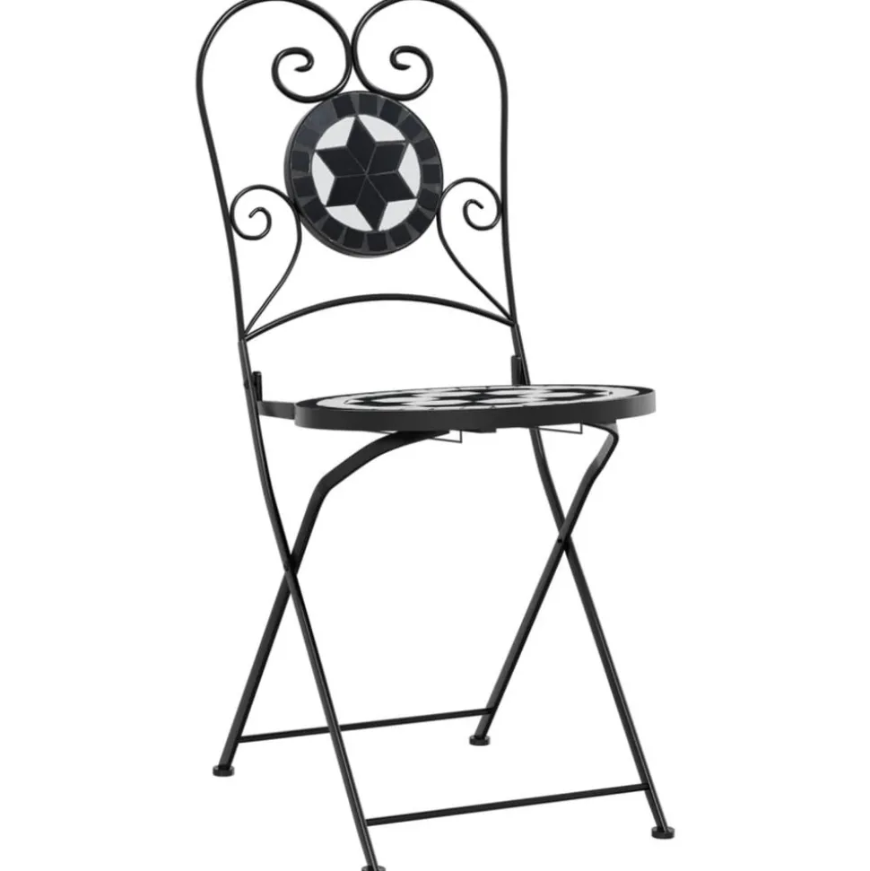 MAISON EXCLUSIVE - Chaises de bistro pliables lot de 2 noir et blanc céramique