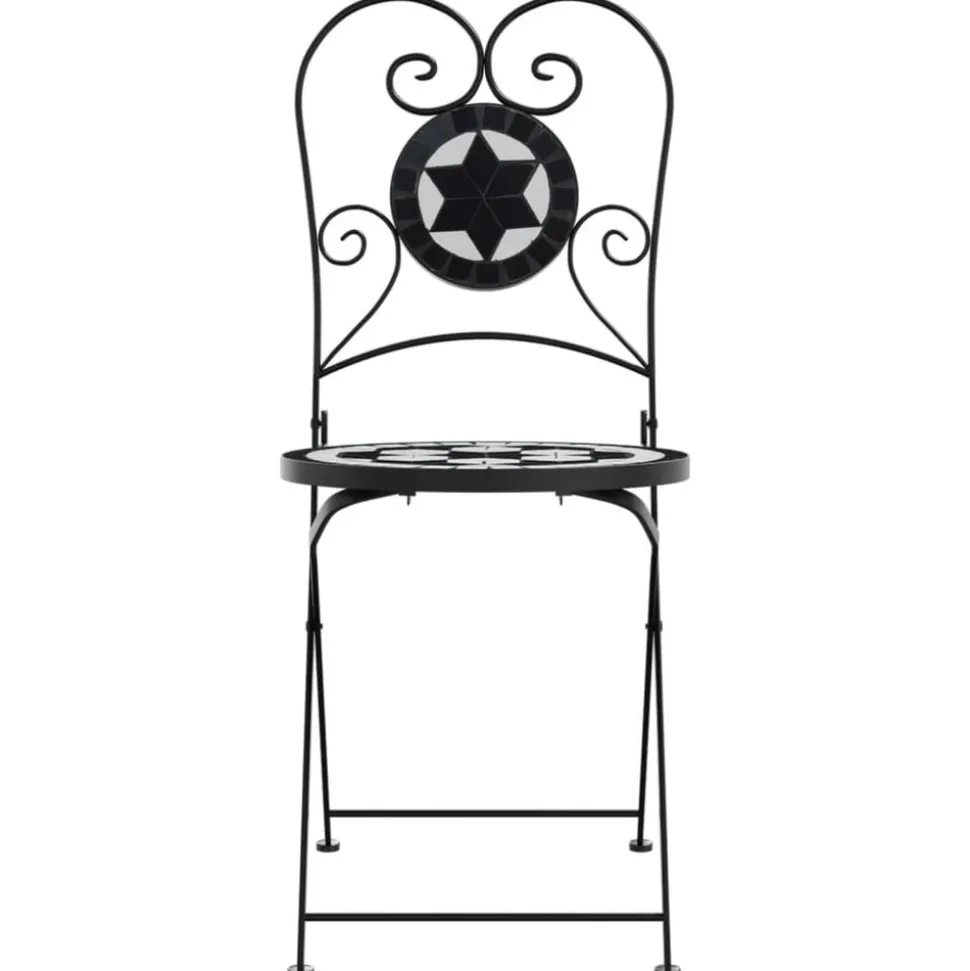 MAISON EXCLUSIVE - Chaises de bistro pliables lot de 2 noir et blanc céramique