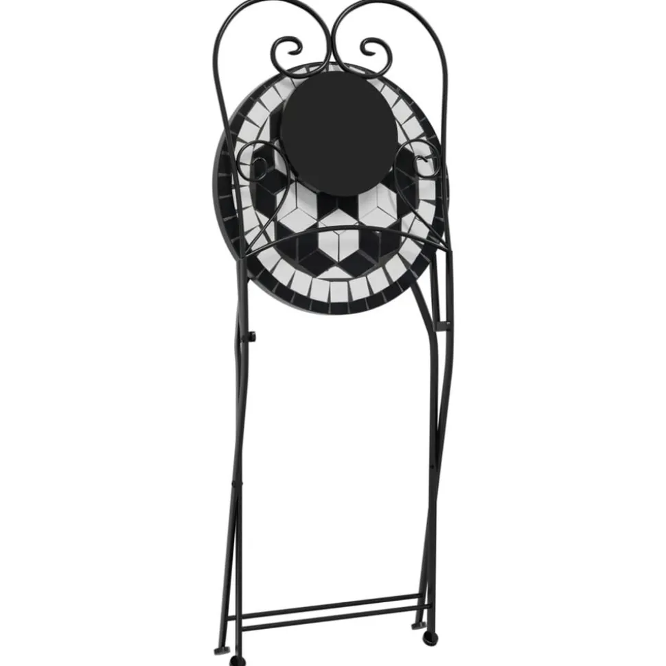 MAISON EXCLUSIVE - Chaises de bistro pliables lot de 2 noir et blanc céramique
