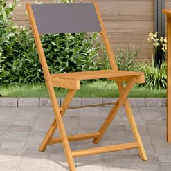 MAISON EXCLUSIVE - Chaises de bistrot lot de 2 anthracite bois acacia massif tissu