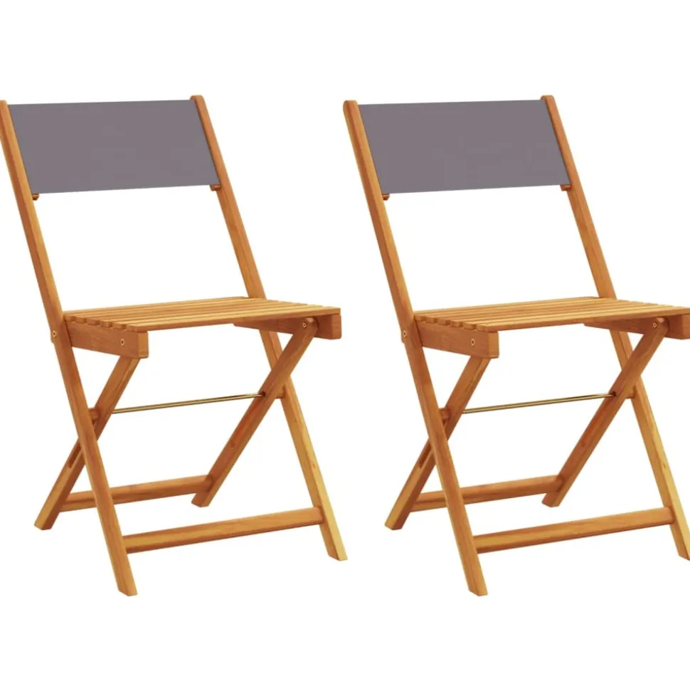 MAISON EXCLUSIVE - Chaises de bistrot lot de 2 anthracite bois acacia massif tissu
