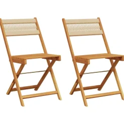 MAISON EXCLUSIVE - Chaises de bistrot lot de 2 beige bois d'acacia et corde