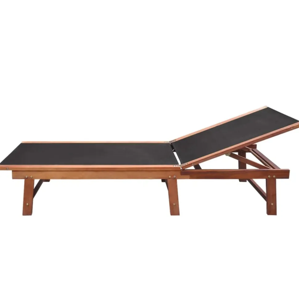 MAISON EXCLUSIVE - Chaises longues lot de 2 et table bois d'acacia et textilène