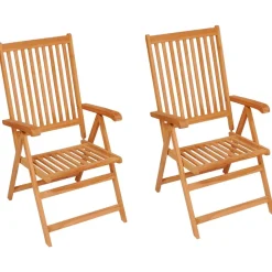 MAISON EXCLUSIVE - Chaises de jardin lot de 2 et coussins à carreaux gris teck
