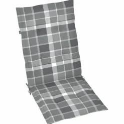 MAISON EXCLUSIVE - Chaises de jardin lot de 2 et coussins à carreaux gris teck