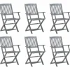 MAISON EXCLUSIVE - Chaises pliables d'extérieur lot de 6 bois d'acacia solide