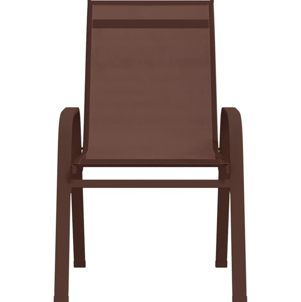 MAISON EXCLUSIVE - Chaises empilables de jardin lot de 6 marron tissu textilène