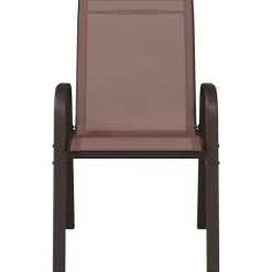MAISON EXCLUSIVE - Chaises empilables de jardin lot de 6 marron tissu textilène