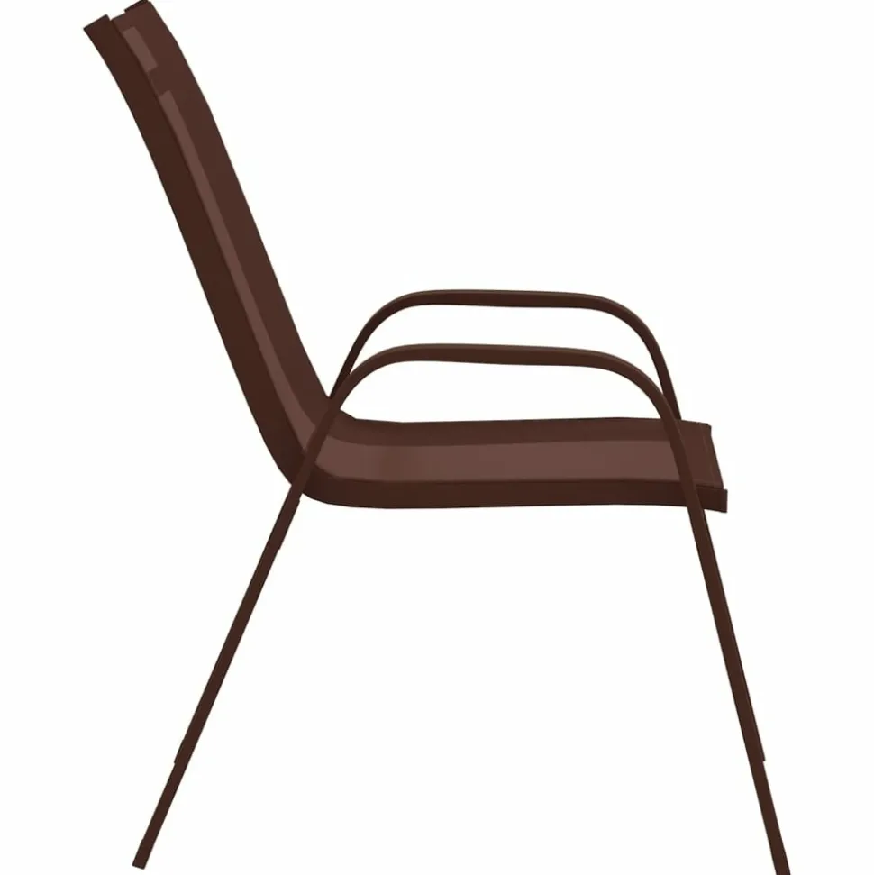MAISON EXCLUSIVE - Chaises empilables de jardin lot de 6 marron tissu textilène