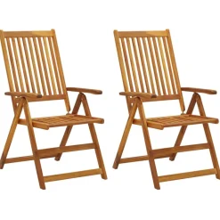 MAISON EXCLUSIVE - Chaises inclinables de jardin lot de 2 et coussins bois acacia