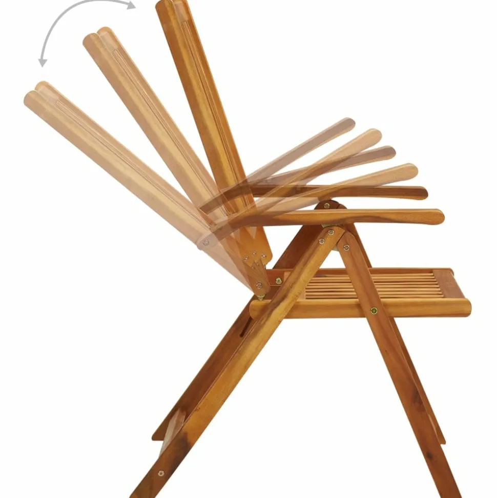 MAISON EXCLUSIVE - Chaises inclinables de jardin lot de 2 et coussins bois acacia