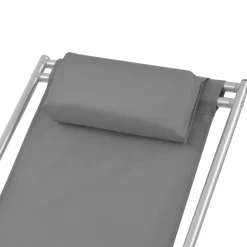 MAISON EXCLUSIVE - Chaises inclinables de terrasse lot de 2 acier gris